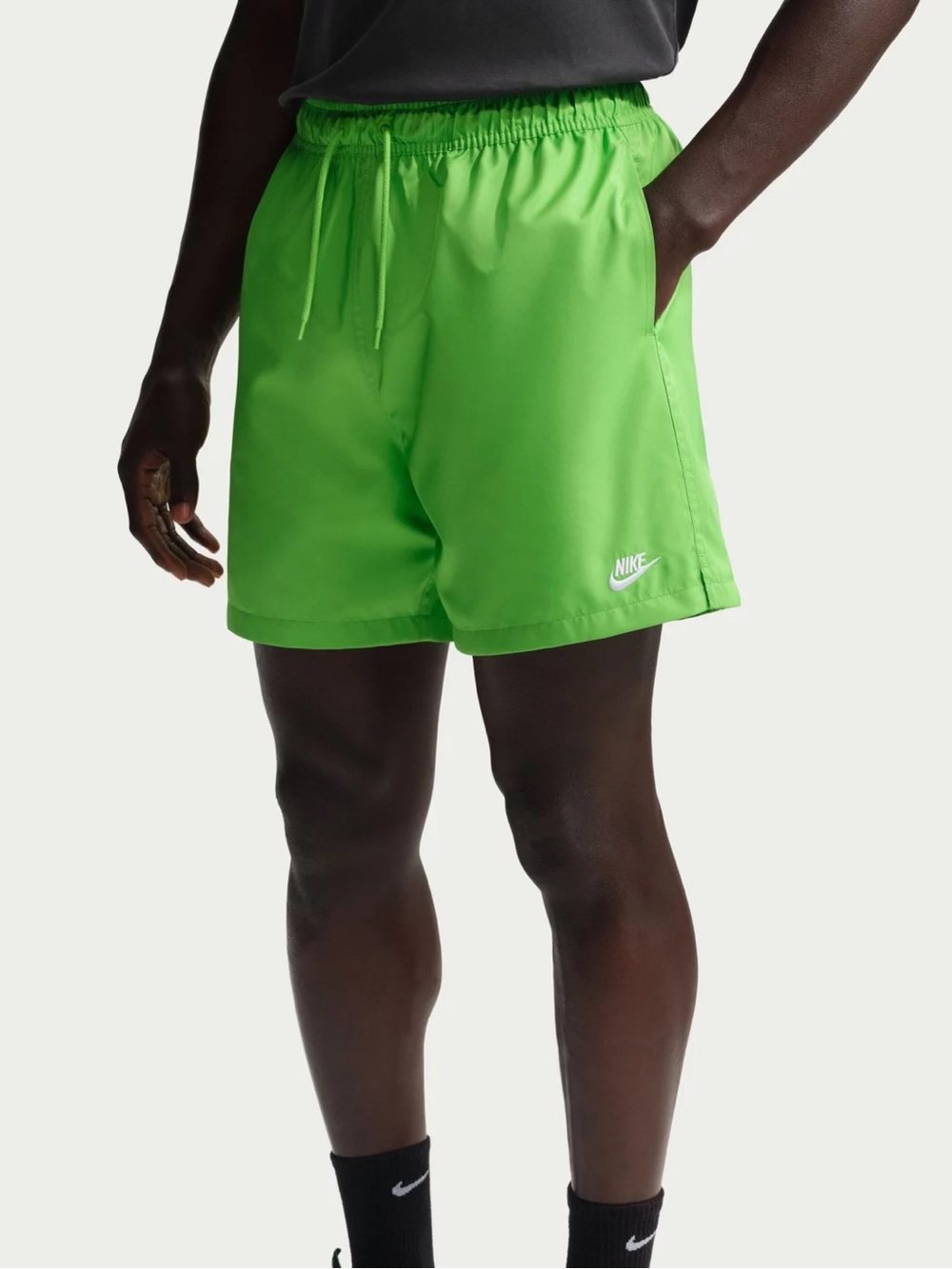 Nike Men's Neon Green Shorts Club 6'' Woven Flow Swim Trunks